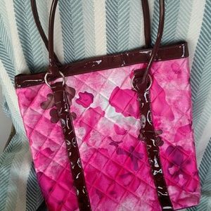 Pink floral large tote